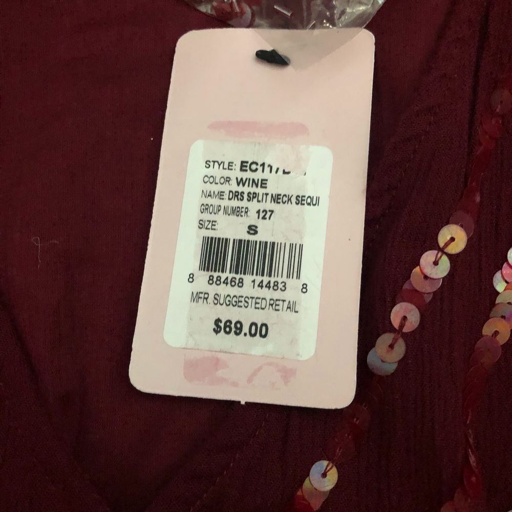 Chelsea and Violet Split V neck Sequin Mini Dress - Picture 3 of 7